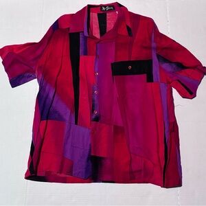 Vintage Alan Stuart Red and Purple Patchwork Shirt